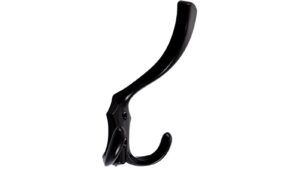 Haken Beilngries Metall - Schwarz seidenmatt Pulverbeschichtung - 130 mm lang  vor weißem Hintergrund
