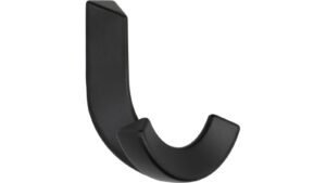 Haken Borgholzhausen Metall - Schwarz matt Pulverbeschichtung - 73 mm lang  vor weißem Hintergrund