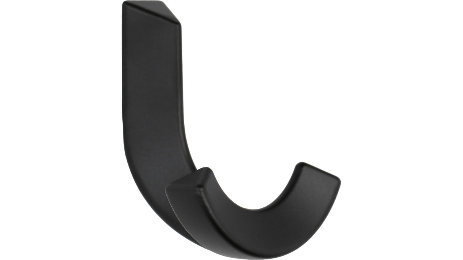 Haken Borgholzhausen Metall - Schwarz matt Pulverbeschichtung - 73 mm lang  vor weißem Hintergrund