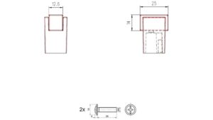 Haken Elsenfeld-Haken Metall - Schwarz matt pulverbeschichtet + Holzbügel - 33 mm lang  vor weißem Hintergrund