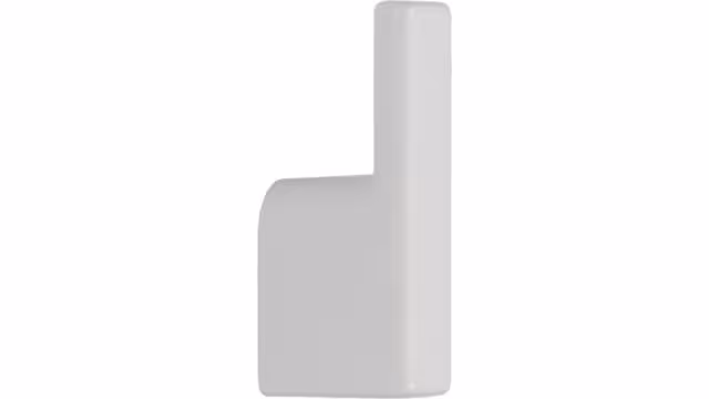 Haken Hemmoor Metall - Beige matt Pulverbeschichtung - 45 mm lang vor weißem Hintergrund