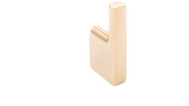 Haken Hemmoor Metall - Gold glänzend galvanisiert - 45 mm lang vor weißem Hintergrund