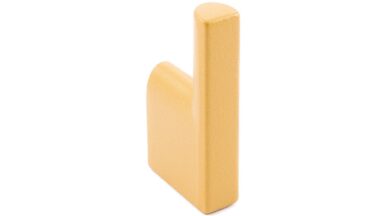 Haken Hemmoor Metall - Gold matt Pulverbeschichtung - 45 mm lang vor weißem Hintergrund