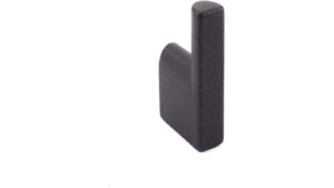 Haken Hemmoor Metall - Graphit Marone Pulverbeschichtung - 45 mm lang  vor weißem Hintergrund