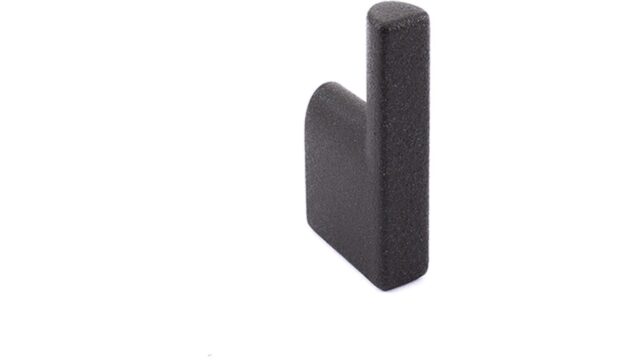 Haken Hemmoor Metall - Graphit Marone Pulverbeschichtung - 45 mm lang  vor weißem Hintergrund