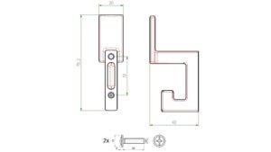 Haken Ilsfeld Metall - Weiß seidenmatt Pulverbeschichtung - 79 mm lang  vor weißem Hintergrund