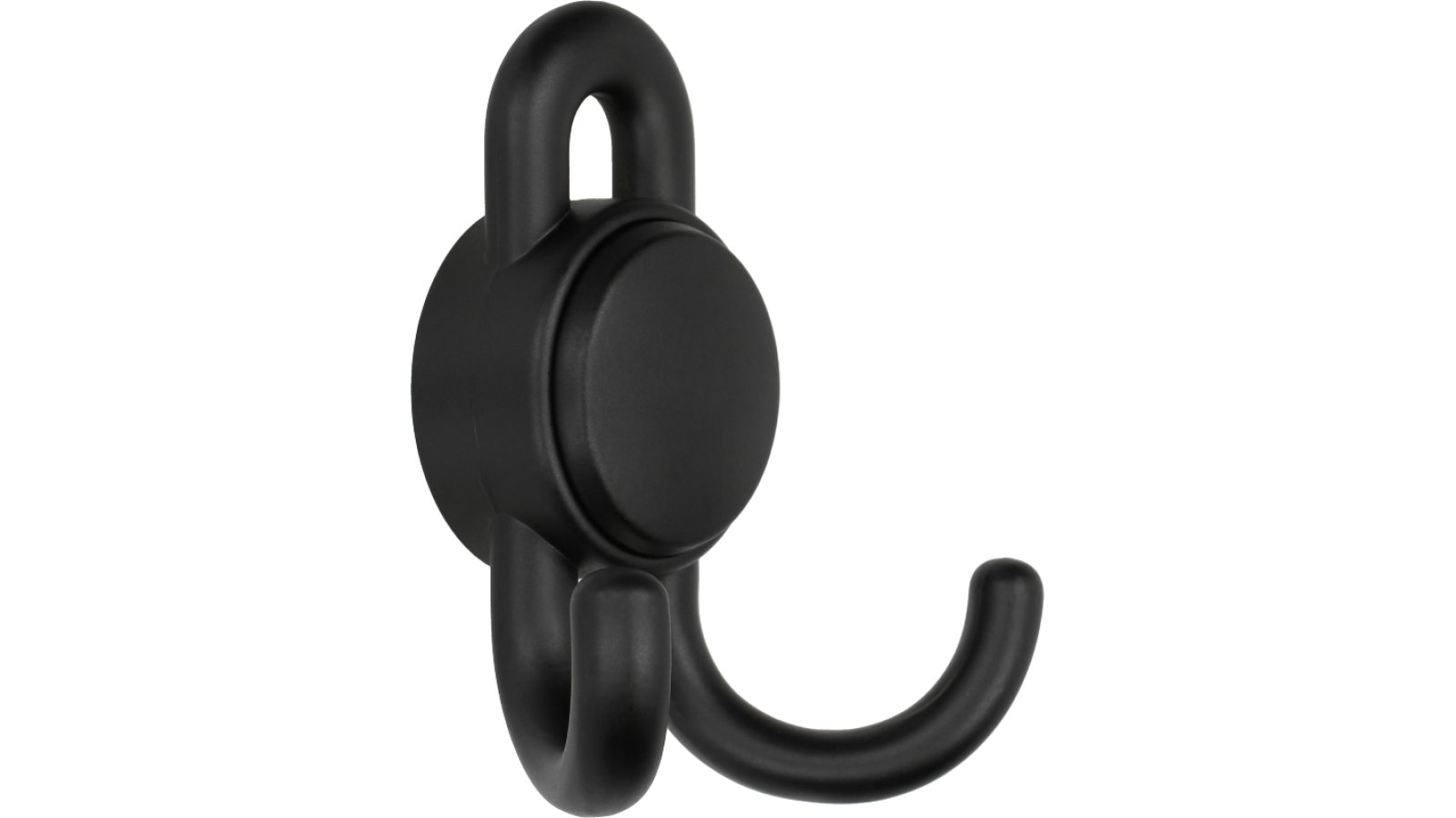 Haken Memmelsdorf Metall - Schwarz matt Pulverbeschichtung - 74 mm lang  vor weißem Hintergrund