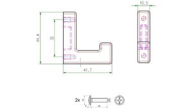 Haken Mittenwalde Metall - Weiß seidenmatt Pulverbeschichtung - 44 mm lang  vor weißem Hintergrund