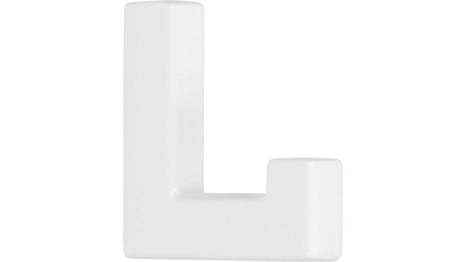 Haken Mittenwalde Metall - Weiß seidenmatt Pulverbeschichtung - 44 mm lang  vor weißem Hintergrund