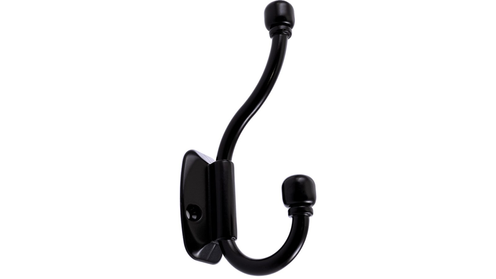Haken Pullach Metall - Schwarz seidenmatt Pulverbeschichtung - 61 mm lang  vor weißem Hintergrund