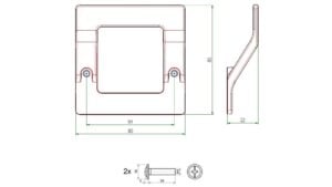 Griff Bad Ems Metall - Schwarz Struktur Pulverbeschichtung - 80 mm lang  vor weißem Hintergrund