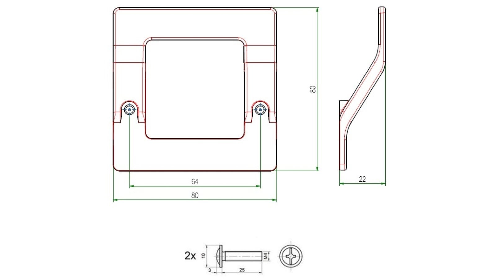Griff Bad Ems Metall - Schwarz Struktur Pulverbeschichtung - 80 mm lang  vor weißem Hintergrund