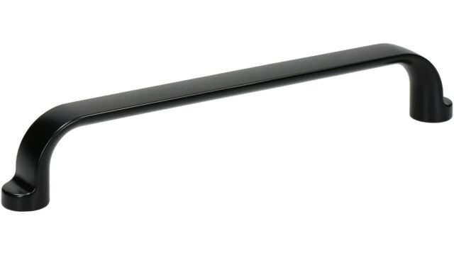 Griff Bismark Metall - Schwarz seidenmatt Pulverbeschichtung - 183 mm lang vor weißem Hintergrund