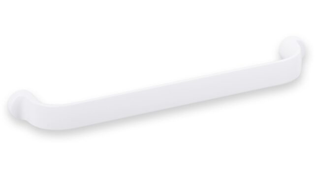 Griff Bismark Metall - Weiß seidenmatt Pulverbeschichtung - 183 mm lang vor weißem Hintergrund