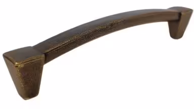 Griff Dielheim Metall - patiniertes Messing - 144 mm lang vor weißem Hintergrund