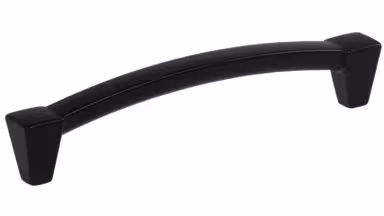 Griff Dielheim Metall - Schwarz seidenmatt Pulverbeschichtung - 144 mm lang vor weißem Hintergrund