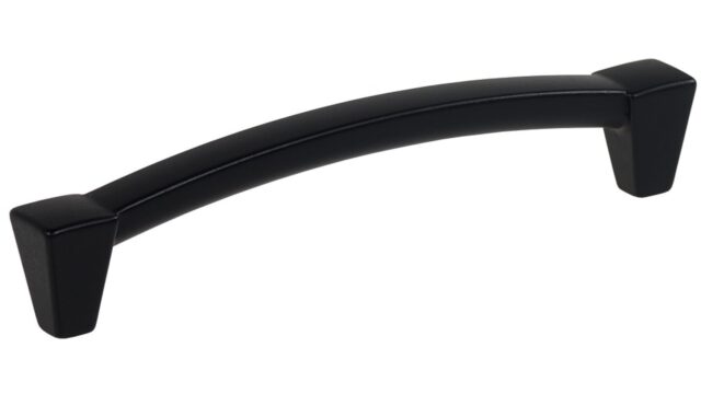 Griff Dielheim Metall - Schwarz seidenmatt Pulverbeschichtung - 144 mm lang vor weißem Hintergrund