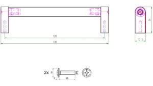 Griff Dörverden Metall - Schwarz matt Pulverbeschichtung - 138 mm lang  vor weißem Hintergrund