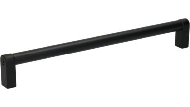 Griff Dörverden Metall - Schwarz matt Pulverbeschichtung - 234 mm lang vor weißem Hintergrund