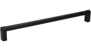 Griff Dörverden Metall - Schwarz matt Pulverbeschichtung - 266 mm lang vor weißem Hintergrund