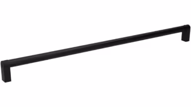 Griff Dörverden Metall - Schwarz matt Pulverbeschichtung - 394 mm lang vor weißem Hintergrund