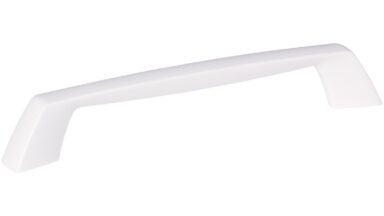 Griff Ebsdorfergrund Metall - Weiß seidenmatt Pulverbeschichtung - 190 mm lang vor weißem Hintergrund