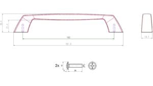 Griff Ebsdorfergrund Metall - Weiß seidenmatt Pulverbeschichtung - 190 mm lang  vor weißem Hintergrund