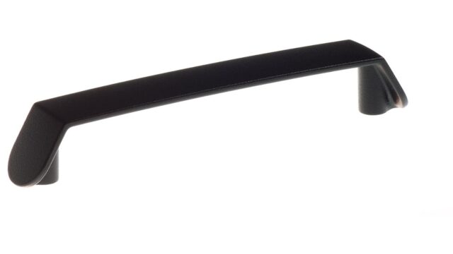 Griff Elze Metall - Schwarz Struktur Pulverbeschichtung - 150 mm lang vor weißem Hintergrund