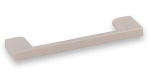 Griff Eslohe Metall - Beige matt Pulverbeschichtung - 113 mm lang  vor weißem Hintergrund