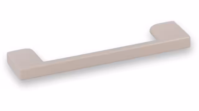 Griff Eslohe Metall - Beige matt Pulverbeschichtung - 113 mm lang  vor weißem Hintergrund