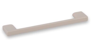 Griff Eslohe Metall - Beige matt Pulverbeschichtung - 150 mm lang  vor weißem Hintergrund