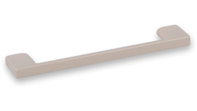 Griff Eslohe Metall - Beige matt Pulverbeschichtung - 150 mm lang vor weißem Hintergrund