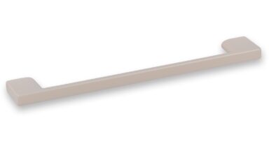 Griff Eslohe Metall - Beige matt Pulverbeschichtung - 188 mm lang  vor weißem Hintergrund