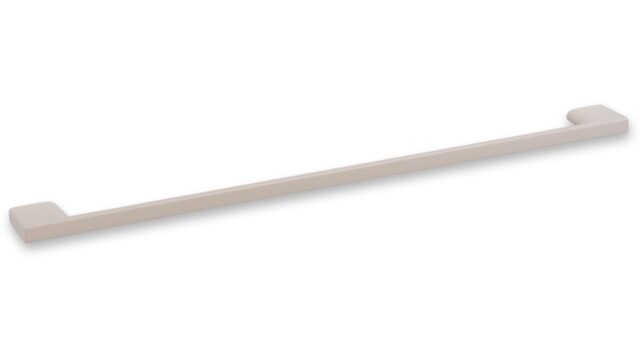 Griff Eslohe Metall - Beige matt Pulverbeschichtung - 359 mm lang vor weißem Hintergrund
