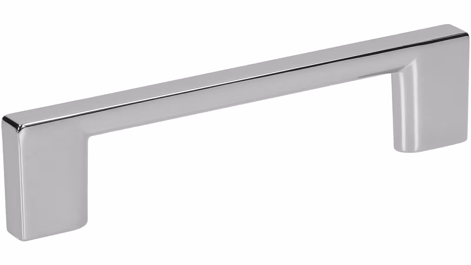 Griff Eslohe Metall - Chrom glänzend galvanisiert - 113 mm lang  vor weißem Hintergrund