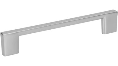 Griff Eslohe Metall - verchromt, matt galvanisiert - 150 mm lang vor weißem Hintergrund