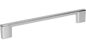 Griff Eslohe Metall - Chrom glänzend galvanisiert - 188 mm lang vor weißem Hintergrund