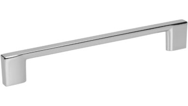 Griff Eslohe Metall - Chrom glänzend galvanisiert - 188 mm lang vor weißem Hintergrund