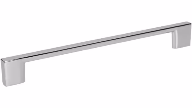 Griff Eslohe Metall - Chrom glänzend galvanisiert - 222 mm lang  vor weißem Hintergrund