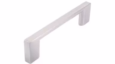 Griff Eslohe Metall - Edelstahleffekt - 113 mm lang  vor weißem Hintergrund