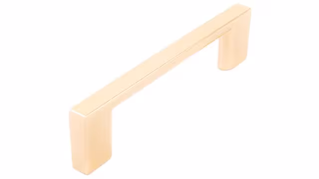 Griff Eslohe Metall - Gold glänzend galvanisiert - 113 mm lang vor weißem Hintergrund
