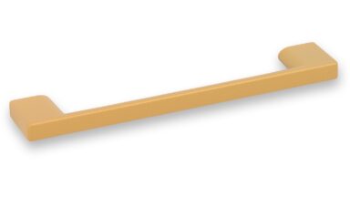 Griff Eslohe Metall - Gold matt Pulverbeschichtung - 150 mm lang  vor weißem Hintergrund