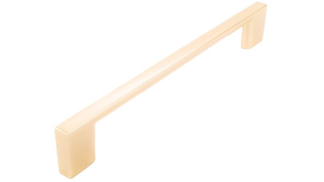 Griff Eslohe Metall - Gold glänzend galvanisiert - 188 mm lang vor weißem Hintergrund