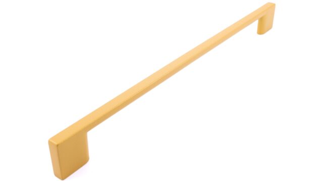 Griff Eslohe Metall - Gold matt Pulverbeschichtung - 290 mm lang vor weißem Hintergrund