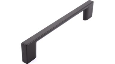 Griff Eslohe Metall - Graphit matt Pulver - 150 mm lang vor weißem Hintergrund