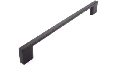 Griff Eslohe Metall - Graphit matt Pulver - 222 mm lang  vor weißem Hintergrund