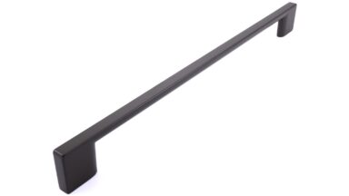 Griff Eslohe Metall - Graphit matt Pulver - 290 mm lang vor weißem Hintergrund