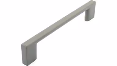 Griff Eslohe Metall - Olivgrau Pulverbeschichtung - 150 mm lang vor weißem Hintergrund