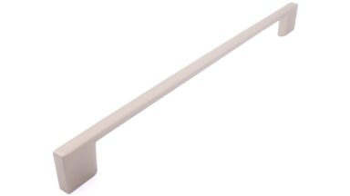 Griff Eslohe Metall - Nickel matt galvanisiert - 290 mm lang  vor weißem Hintergrund