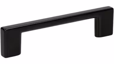 Griff Eslohe Metall - schwarz glänzendes Pulver - 113 mm lang  vor weißem Hintergrund